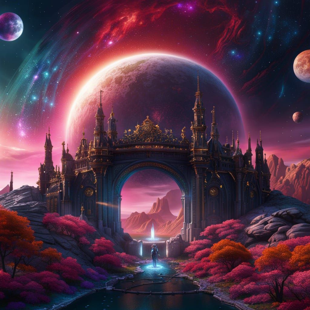 Cosmic Beauty: A Detailed Fantasy Painting