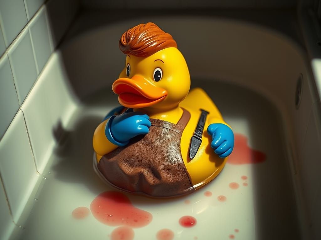 Dexter Duck in Bathtub Scene