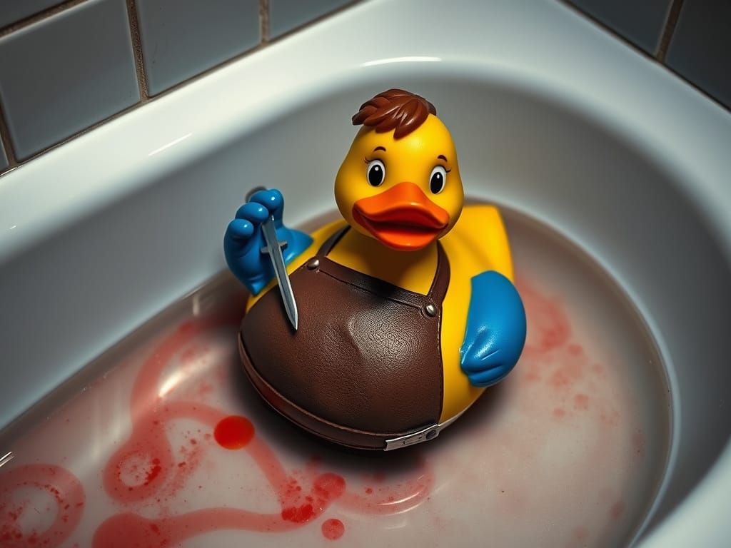 Rubber Duck Dexter Morgan in Bathtub Scene