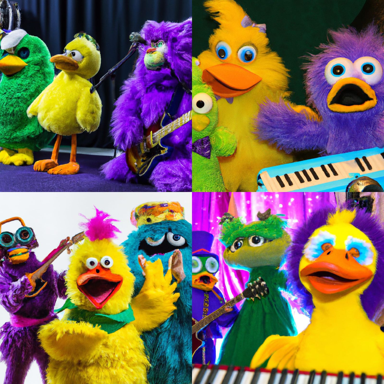 Animatronic Band Featuring Furry Monster and Bird