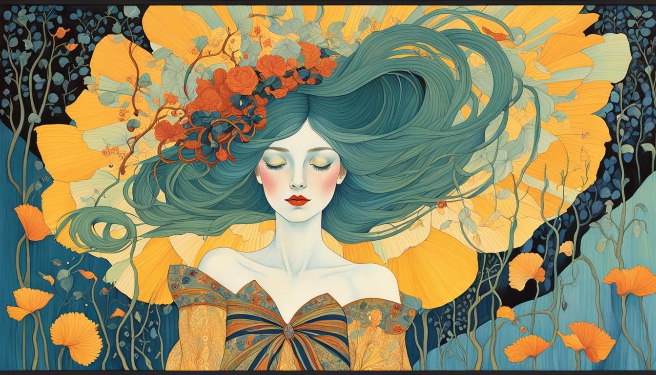 Whimsical Portrait of a Kooky Girl in Vintage Style