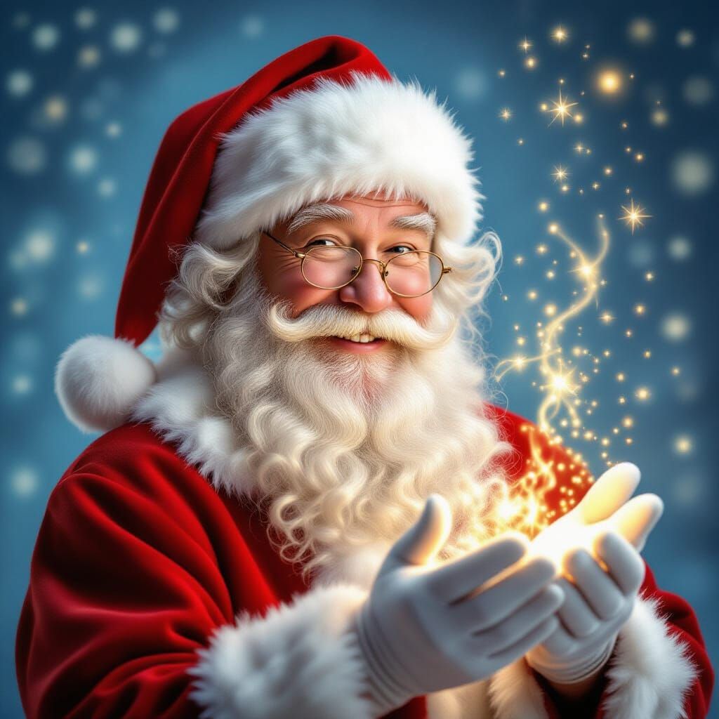 Magical Santa Claus Spreading Holiday Cheer