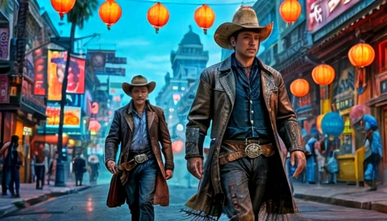 Wild West Cowboys in Downtown LA Chinatown