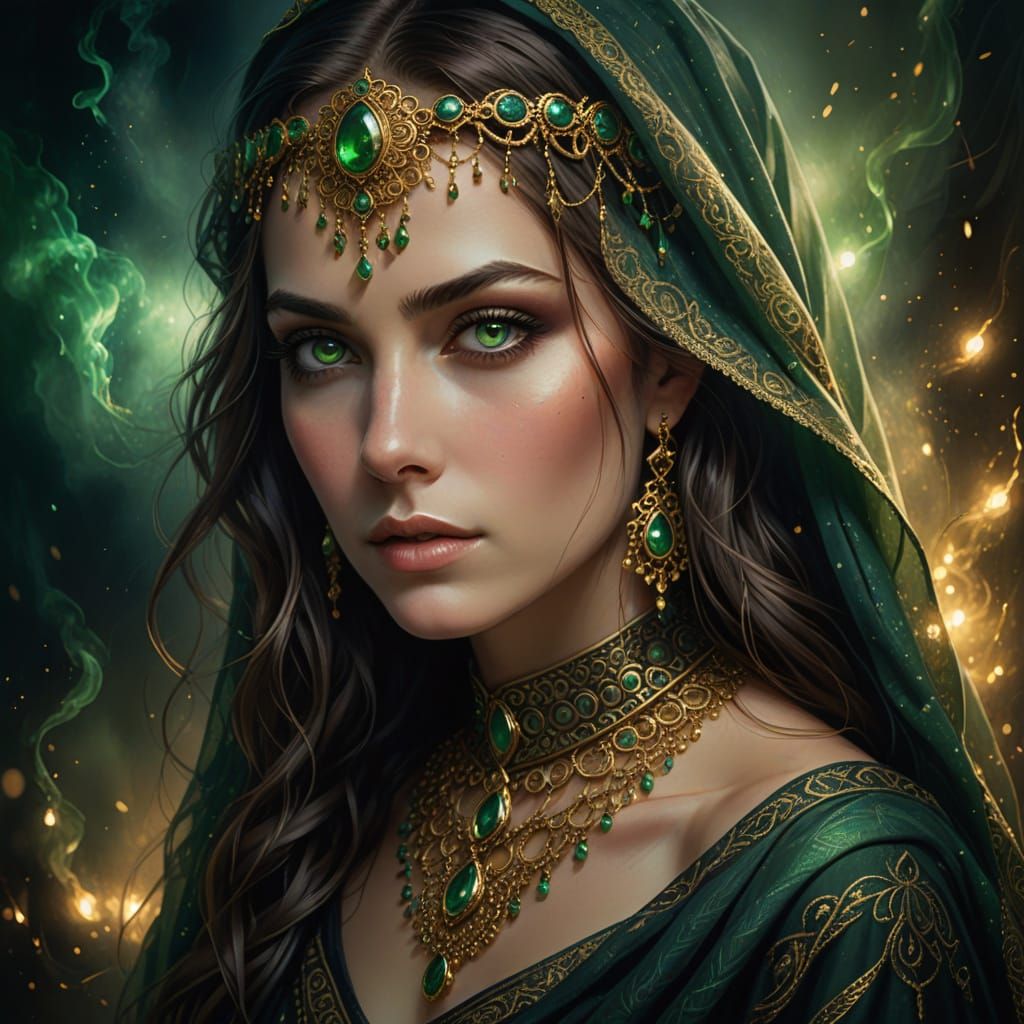 Ethereal Goddess Shrouded in Mystical Aura