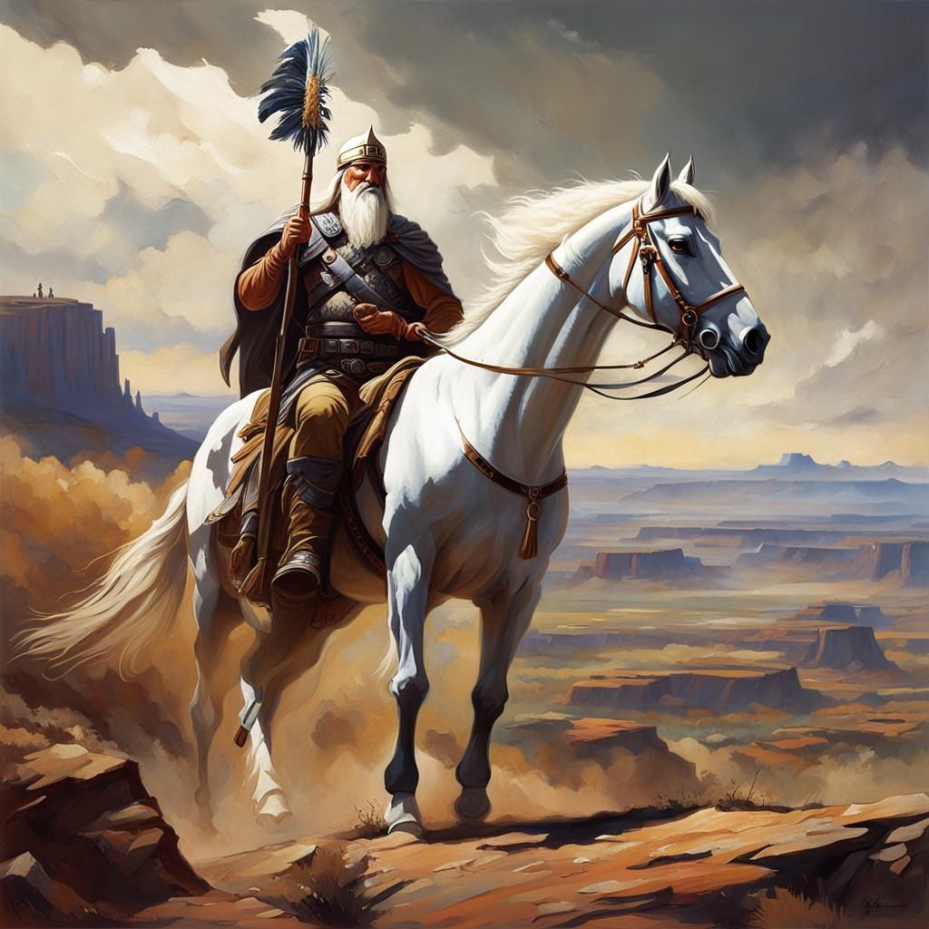 Odin and Apache Warrior in the Badlands