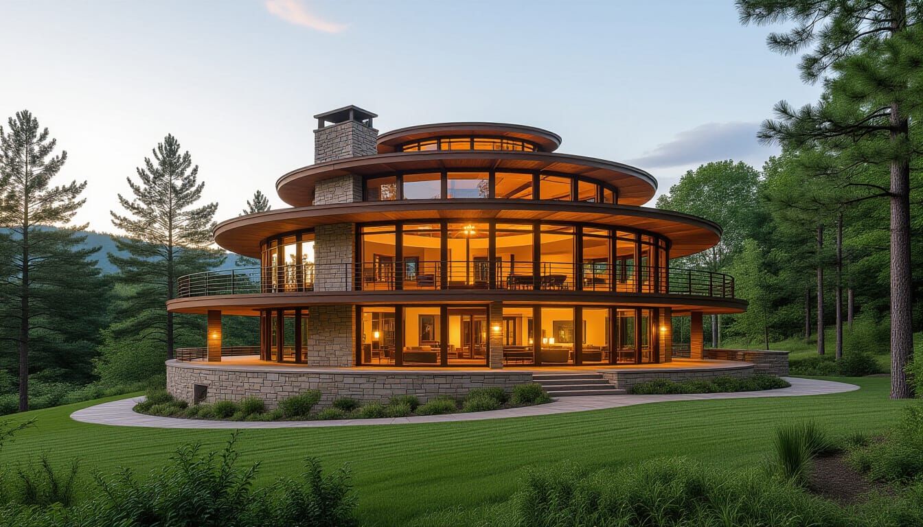 Organic Hemispheric Dome House by Frank Lloyd Wright