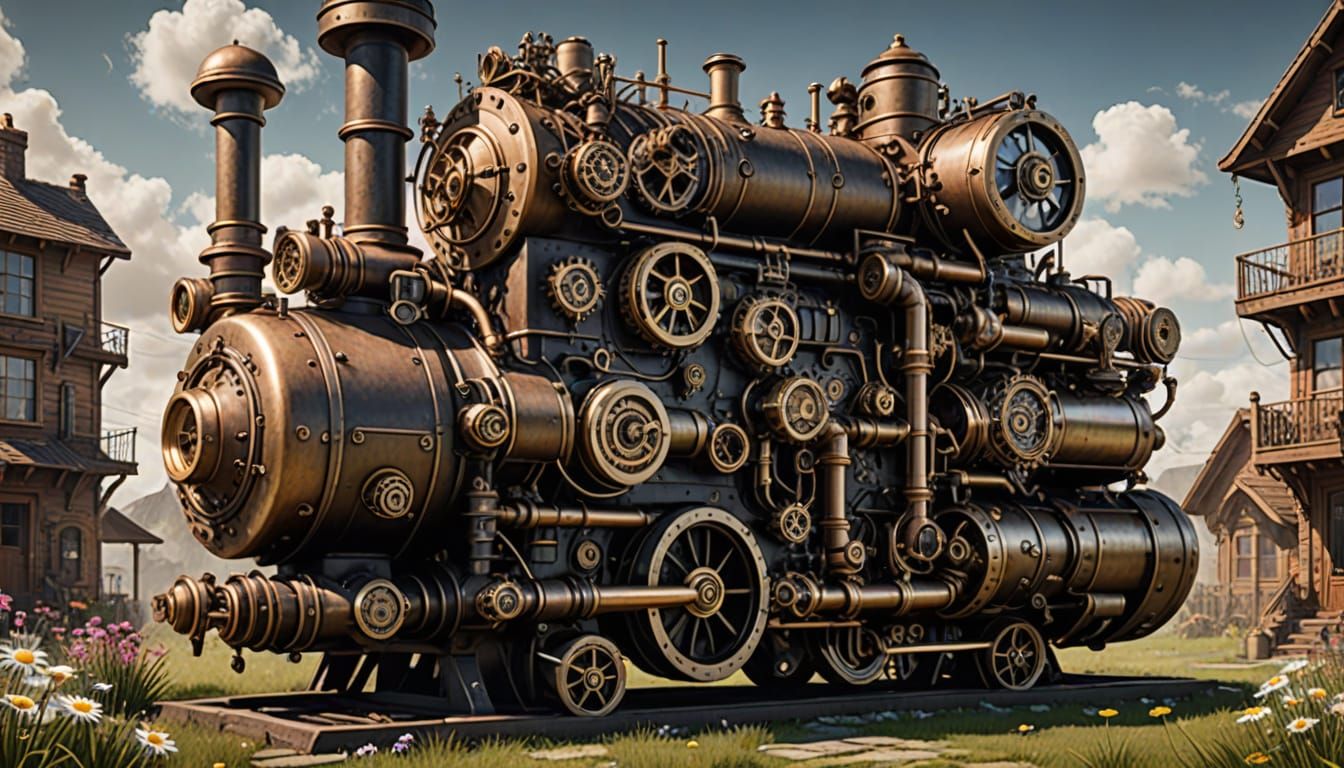 Victorian Daisy Garden Powered by Steampunk Engine