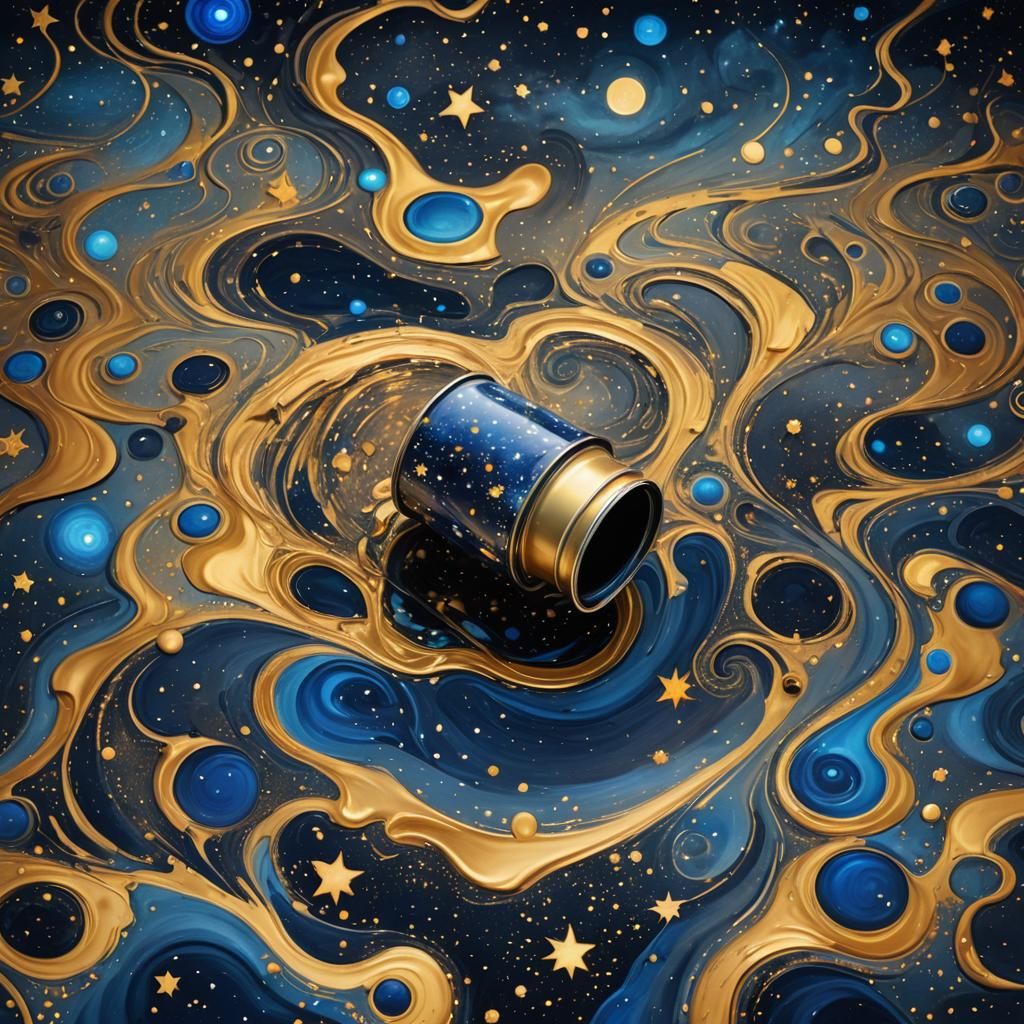 Cosmic Spill: Surreal Digital Art of the Night Sky