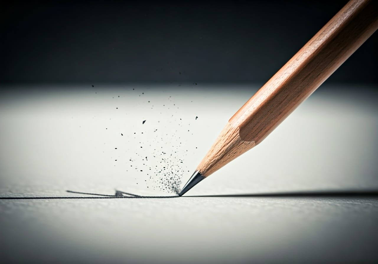 Pencil Tip Creates Graphite Trail: Digital Art