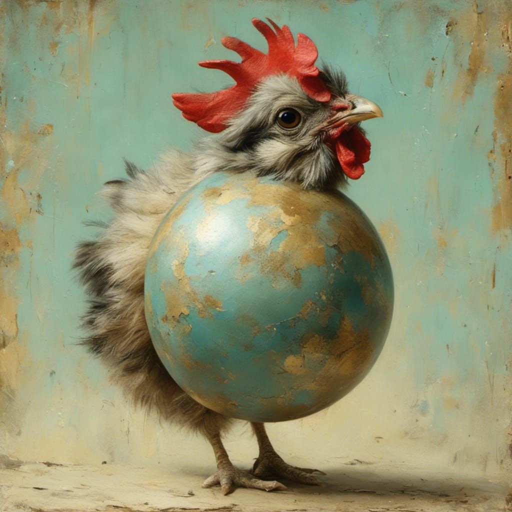 Spherical Chicken: An AI Generated Image