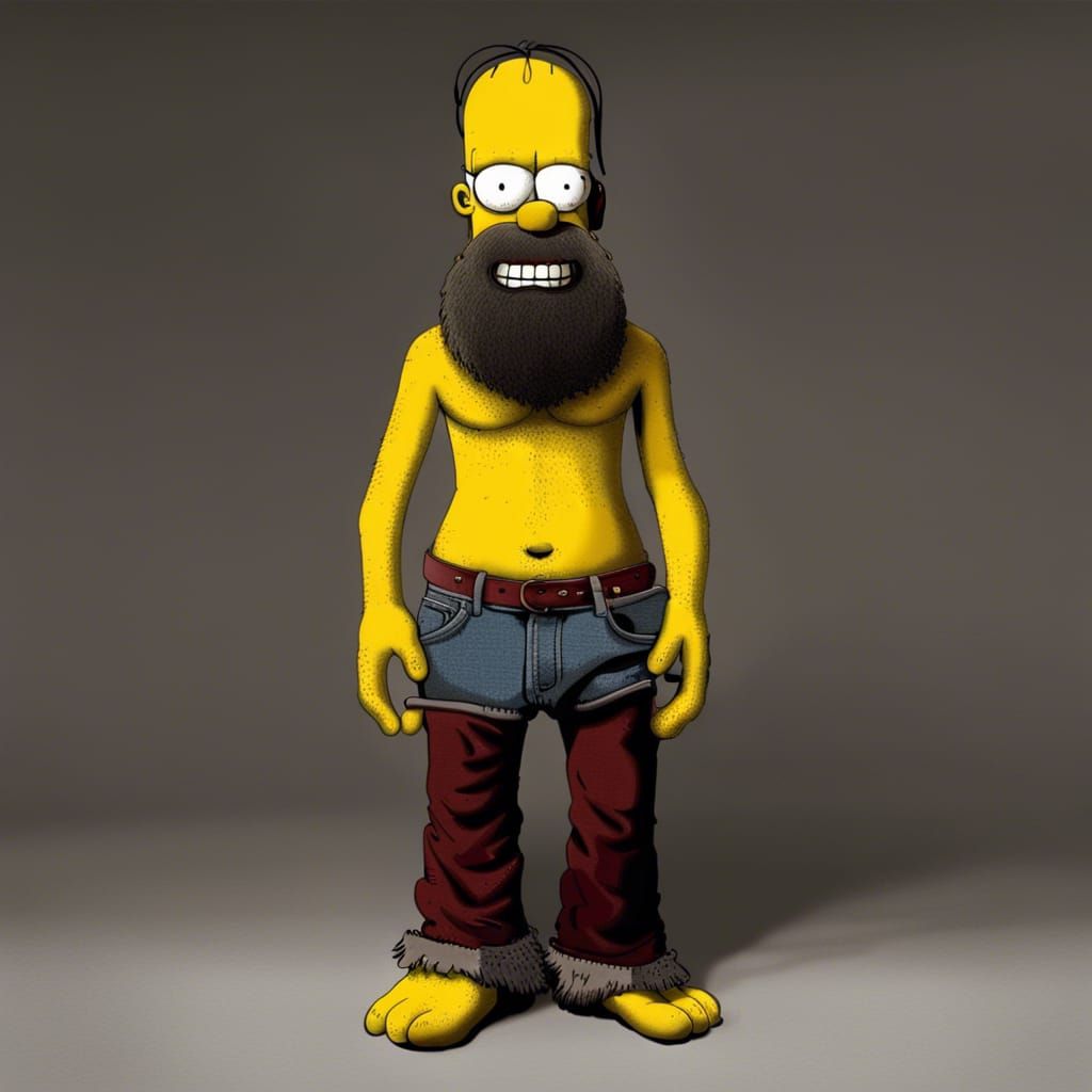Homer Simpson as Rob Zombie Character
