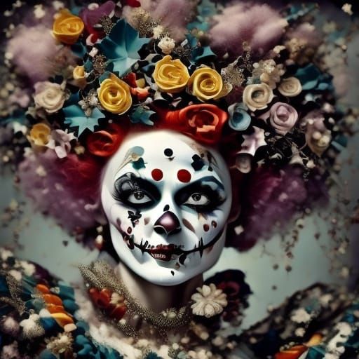 Vintage Day of the Dead Celebration in Colorful Style