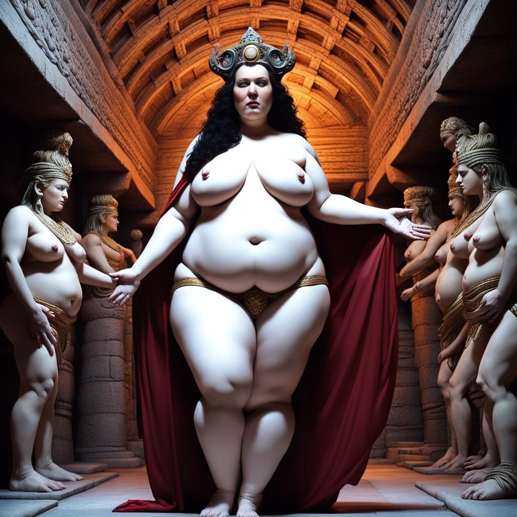 Goddess as Temple Priestess in Detailed Matte Painting