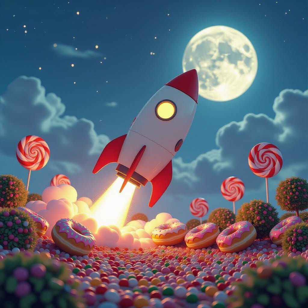 Donut Rocket Blasts Off from Candy Planet
