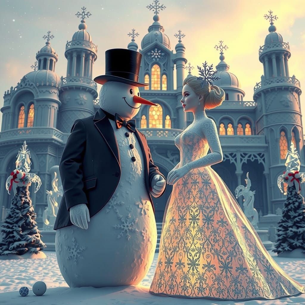 Snowman and snowwife