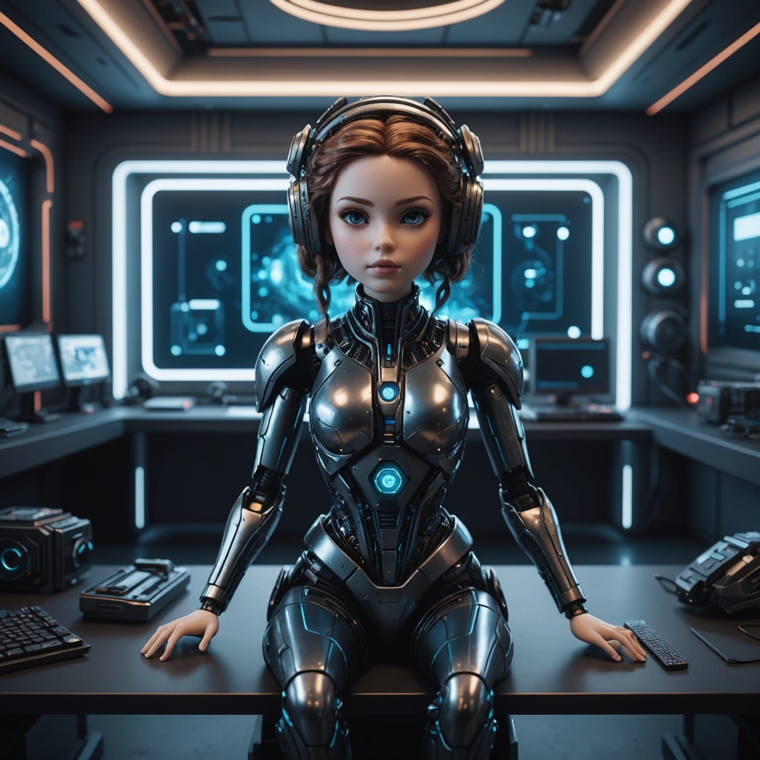 Futuristic Computerized Doll Concept Art