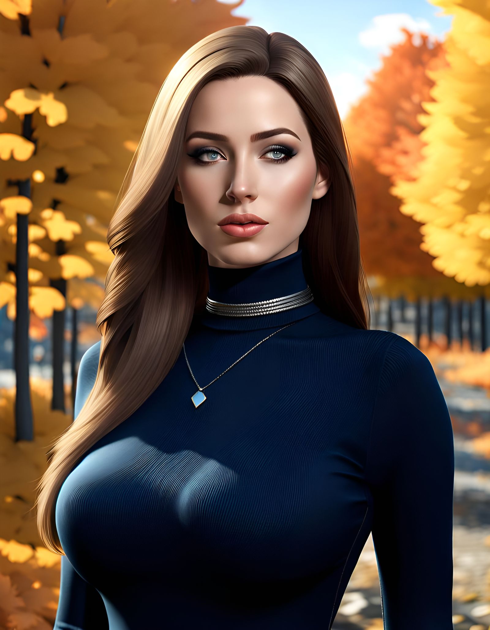 Enticing German Woman in New York: Ultra-Realistic Portrait