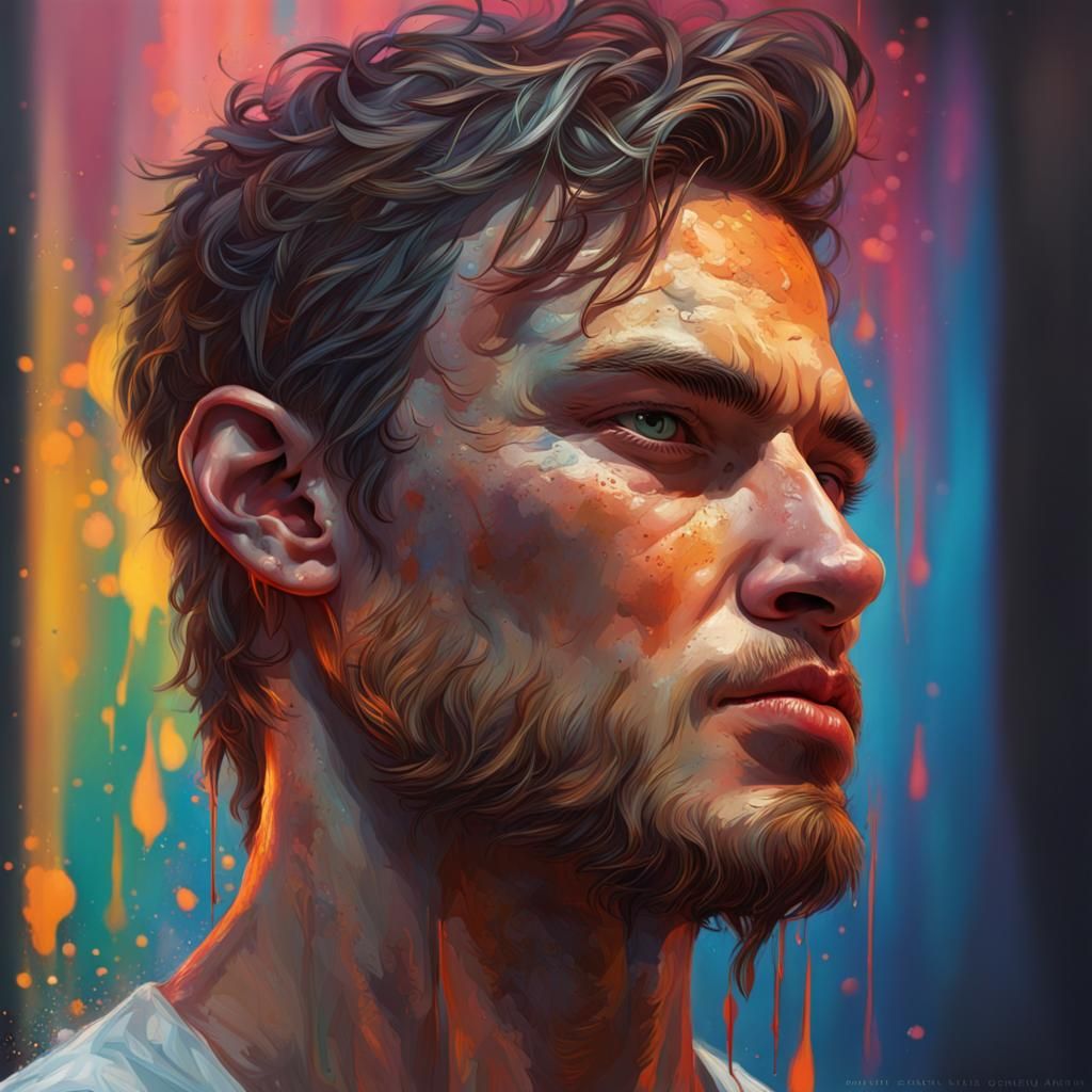 Hyperrealistic Erlik Portrait in Splash Art Style
