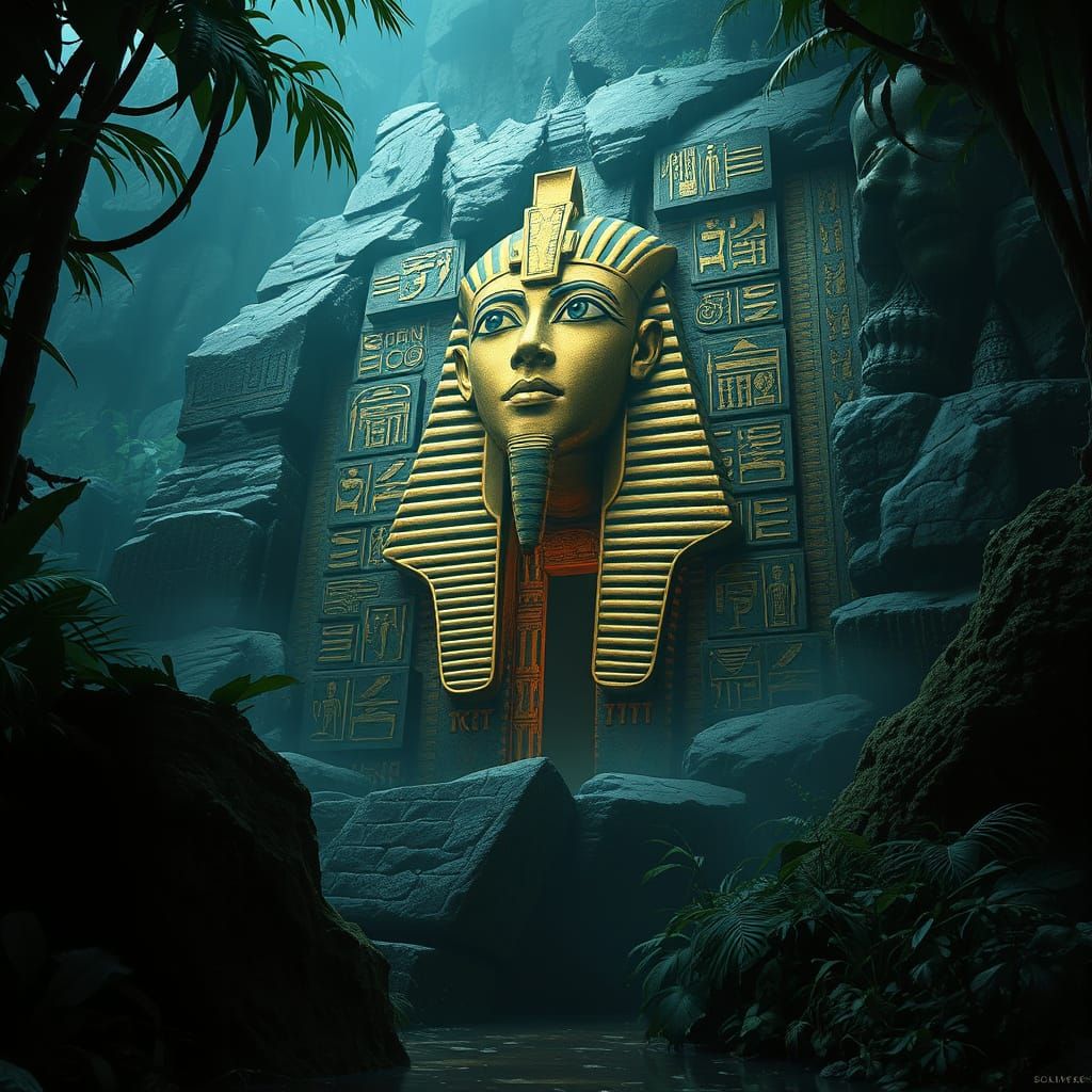 Egyptian Pharaoh's Tomb in Dark Fantasy Style