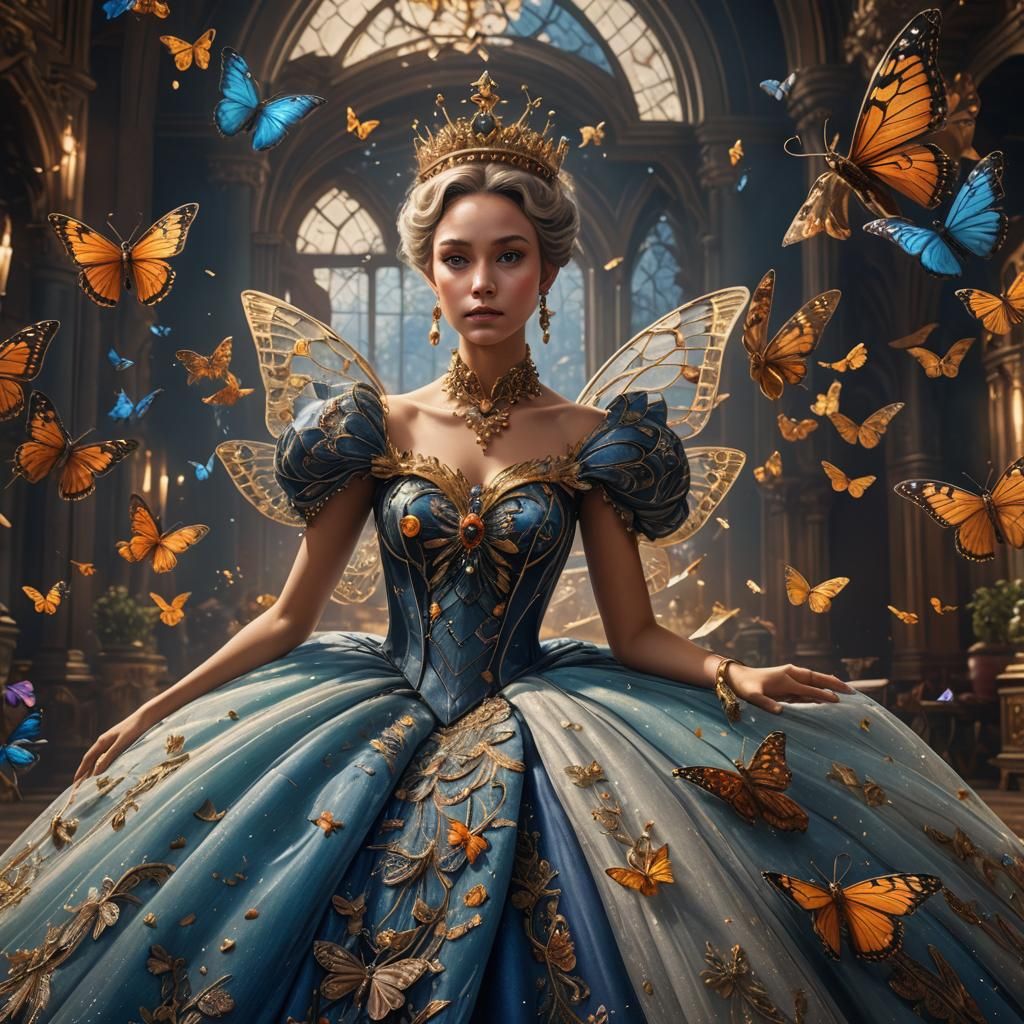 Queen and Princess Moths in Ball Gowns