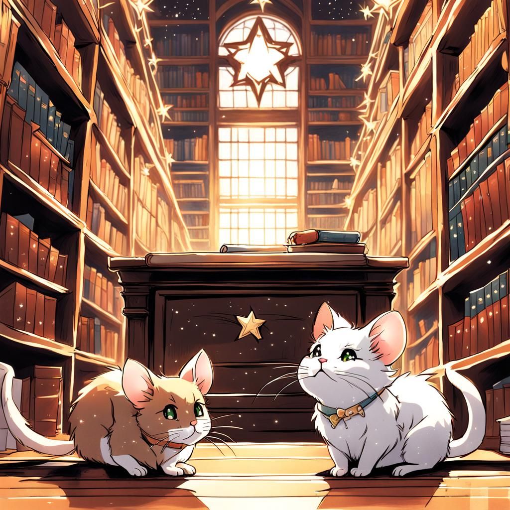 Cat and Mouse in Anime Style Library