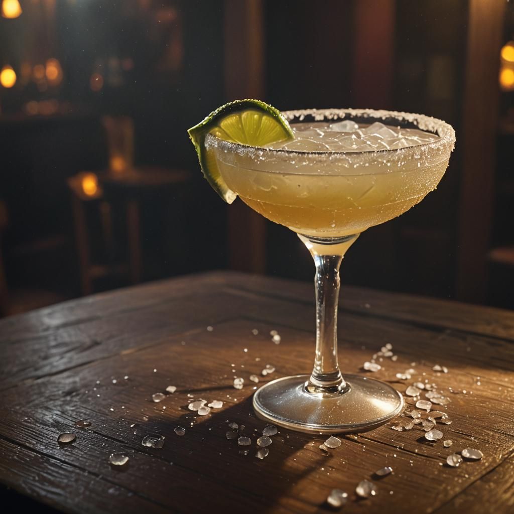 Classic Margarita Cocktail in Frida Kahlo Style