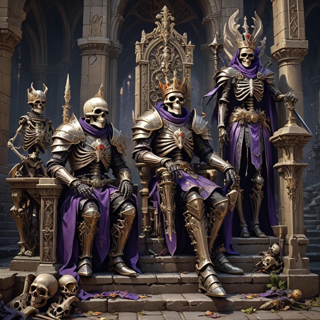 Bone Knights: King, Queen, and Jester in Dark Fantasy