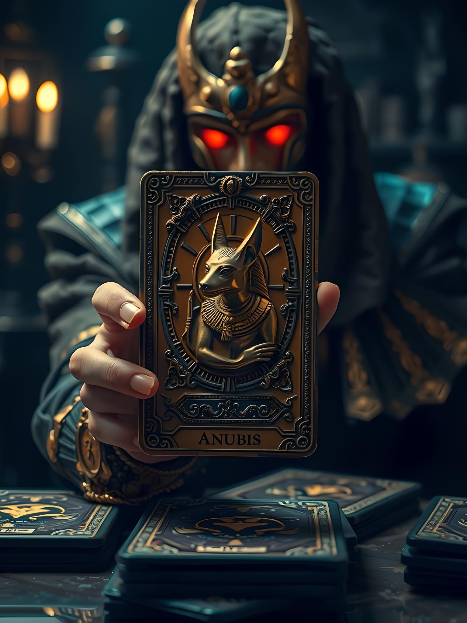 Fantasy Tarot Card: Anubis, the Jackal