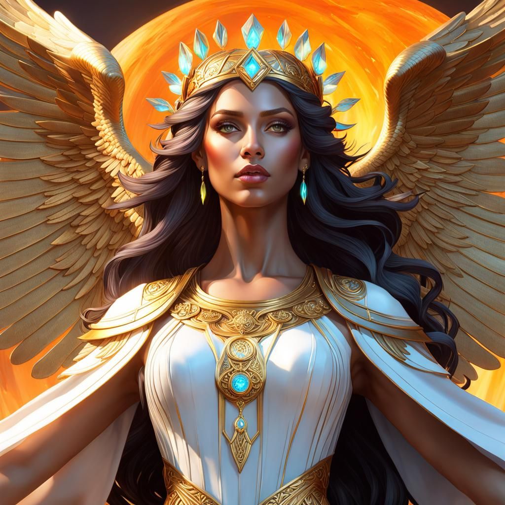 Haniel: Ethereal Angel Portrait in a Hyperdetailed Style