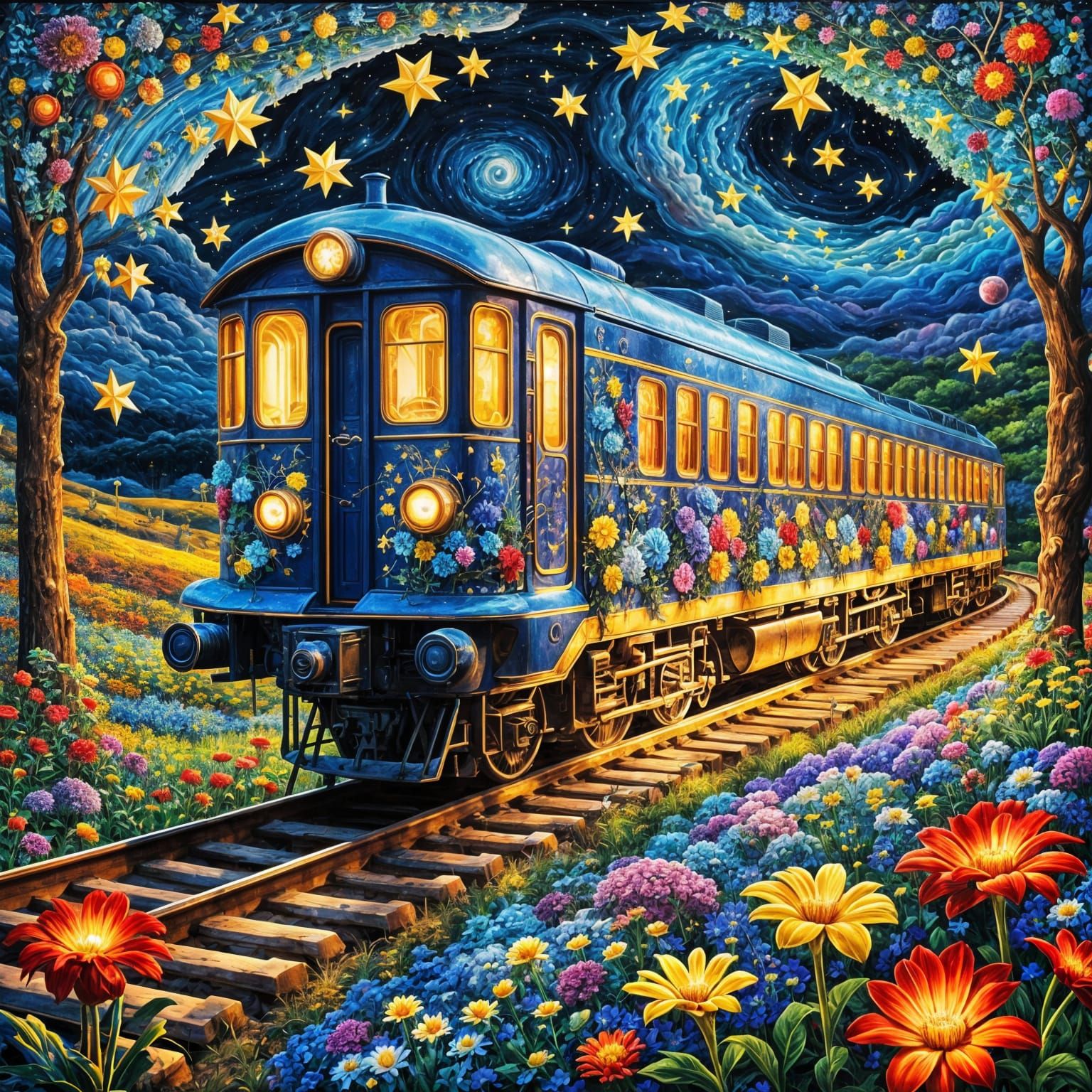 Colorful Night Train