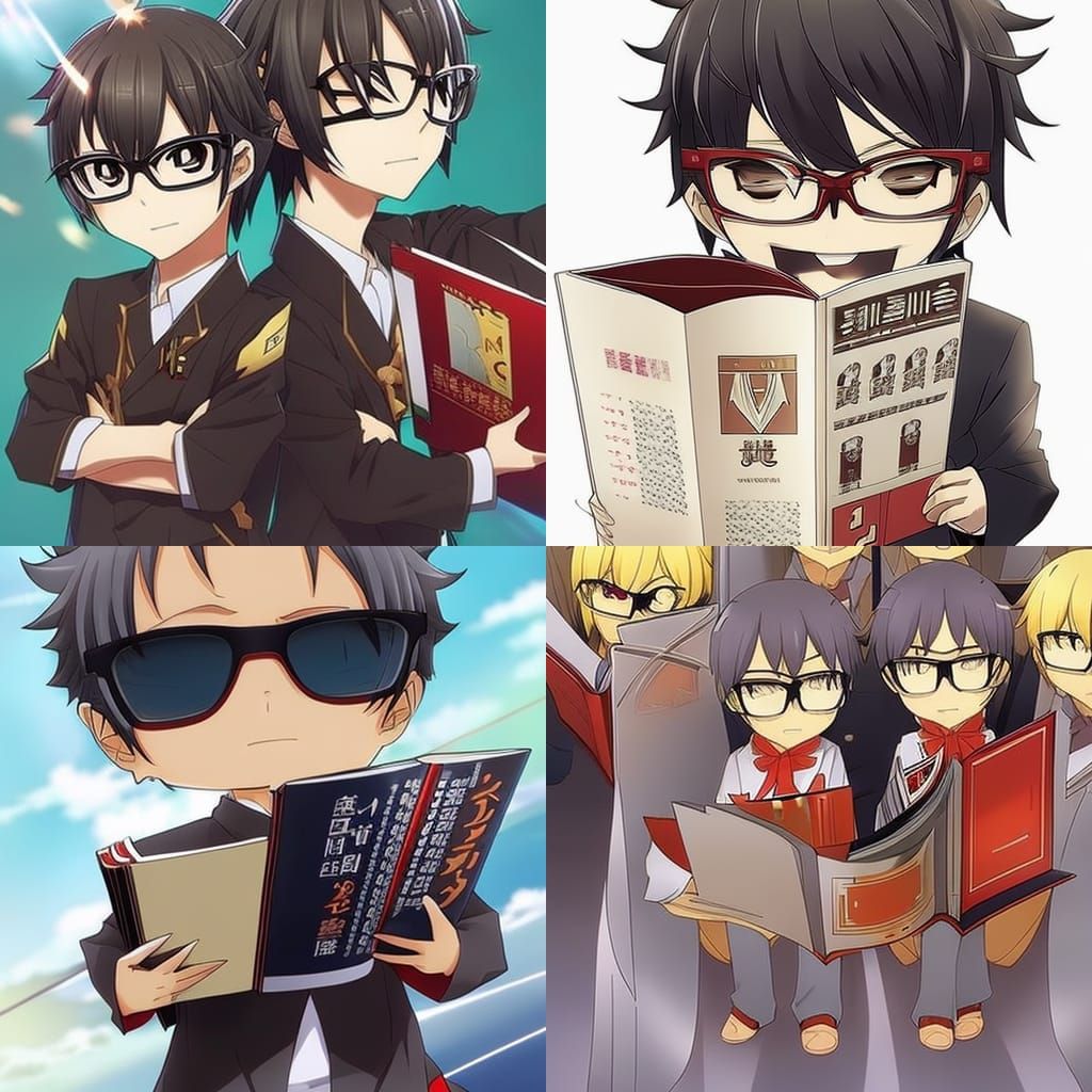 Chibi Anime Mascot Characters with Manga