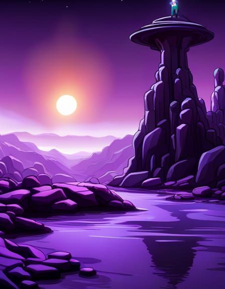 Purple Sunset on a Forbidden Planet