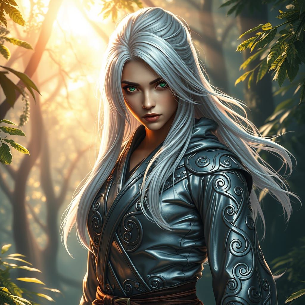 Surreal Ninja Goddess Unveiled in Mystical Japanese Landscap...