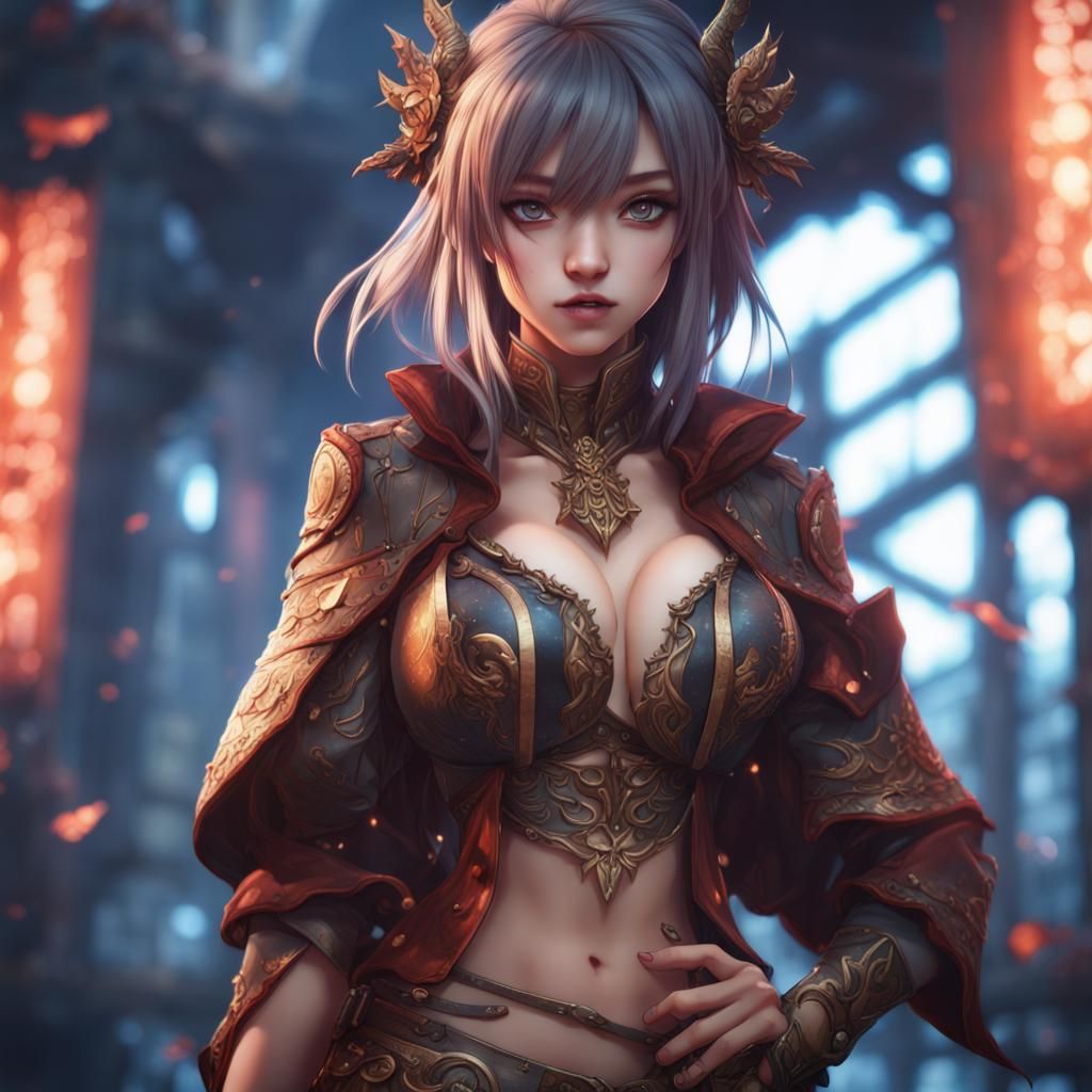 Anime Girl in Detailed Matte Painting