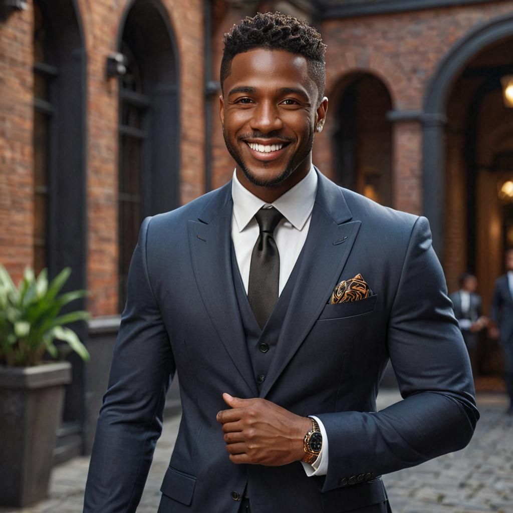 Smiling black man in a suit