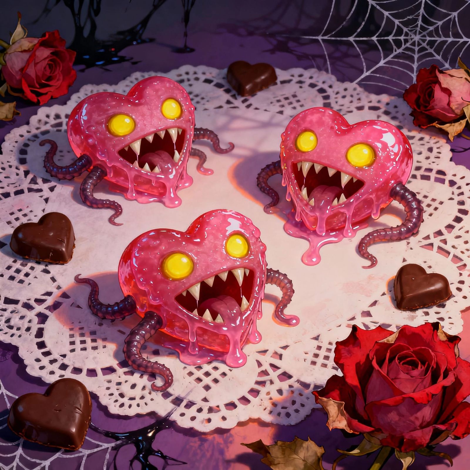 Spooky Valentine Candy Monsters