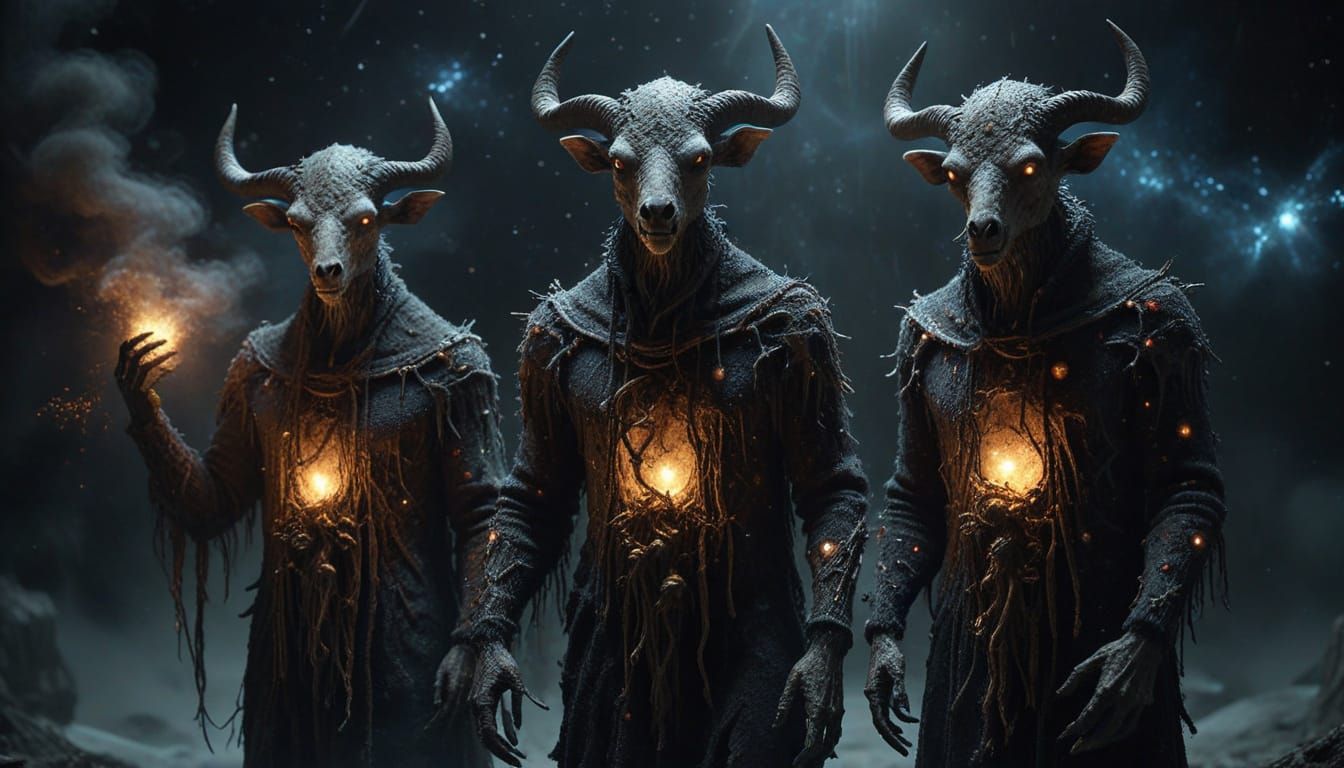 Cosmic Horror Eldritch Beings at a Christmas Market