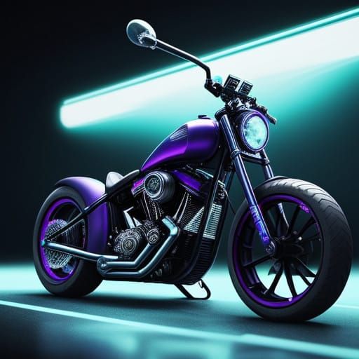 Epic Futuristic Chopper in Retro-Futuristic Style