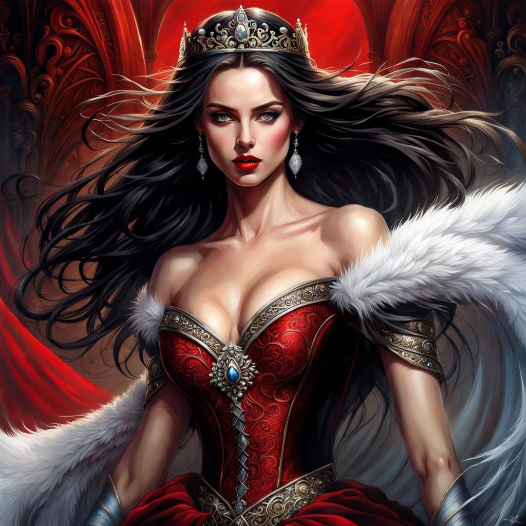 Glamorous Gothic Princess with Flowing Hair