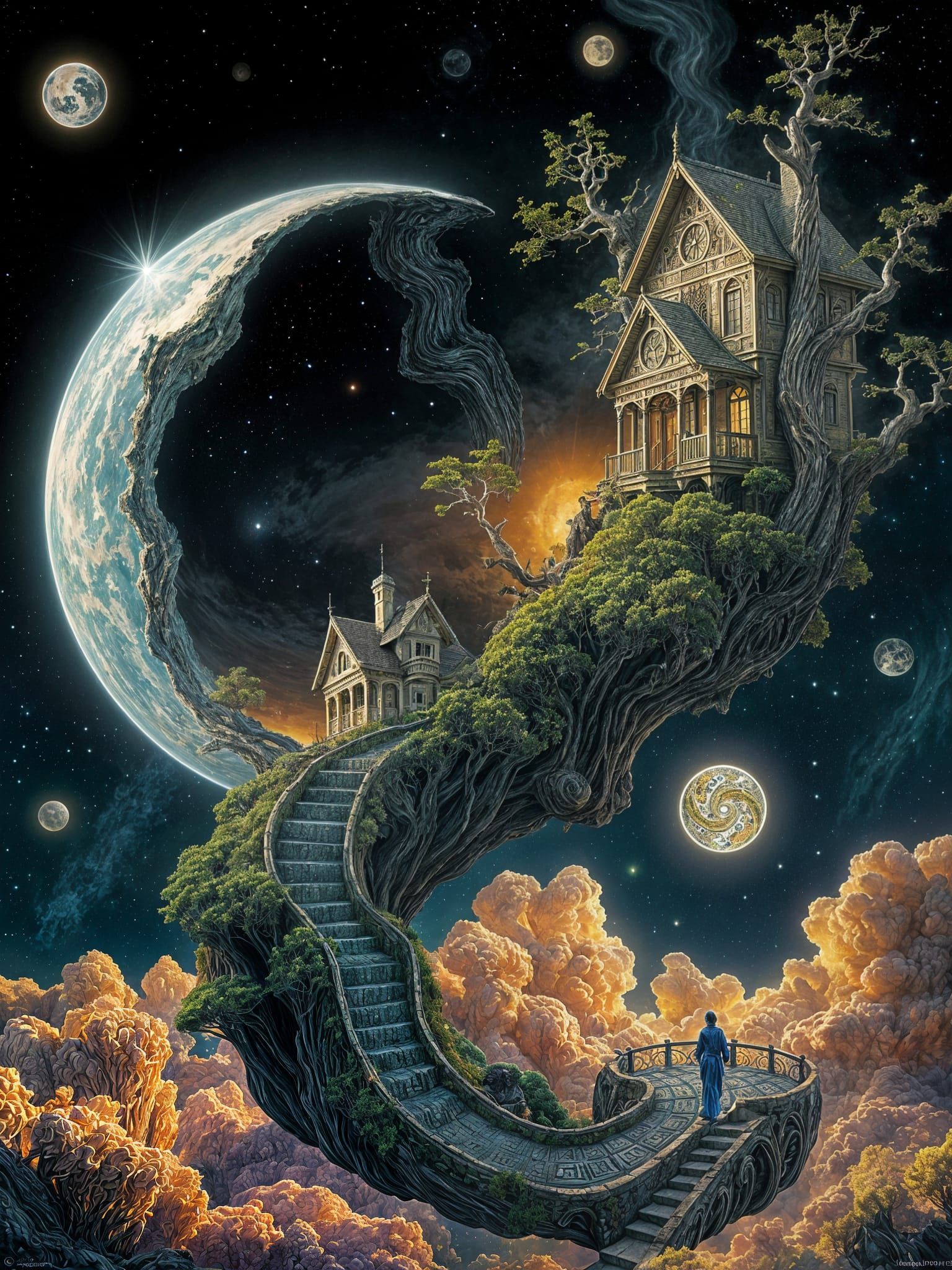 Surreal Dreamscape Through a Celestial Gate