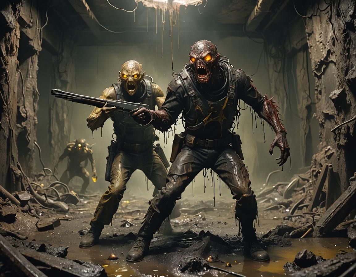 Man Battles Demonic Alien in Post-Apocalyptic Mine