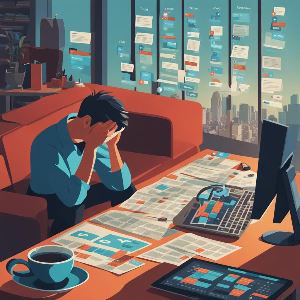 Frustrated Person Looking at Flat Twitter Timeline