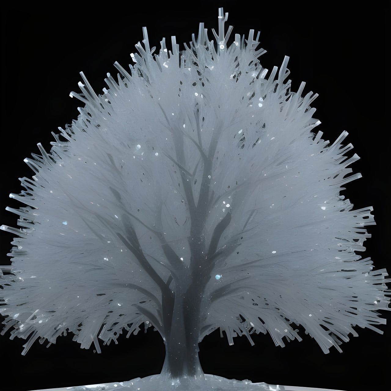 Crystallized Ice Tree: Photorealistic Sci-Fi Concept Art