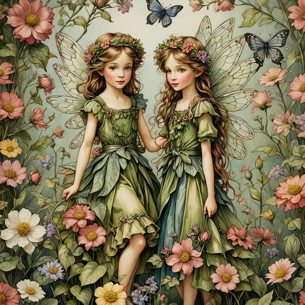 Whimsical Flower Fairy Fashionista in Vibrant Bloom