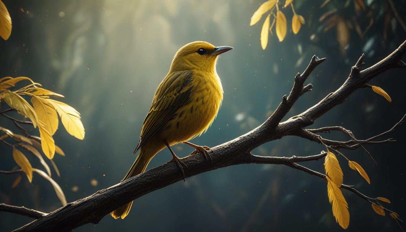 Yellow Chat Bird in Dramatic Splash Art Style
