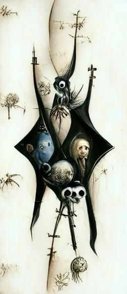 Gothic Cartoon Scene Inspired by Bosch