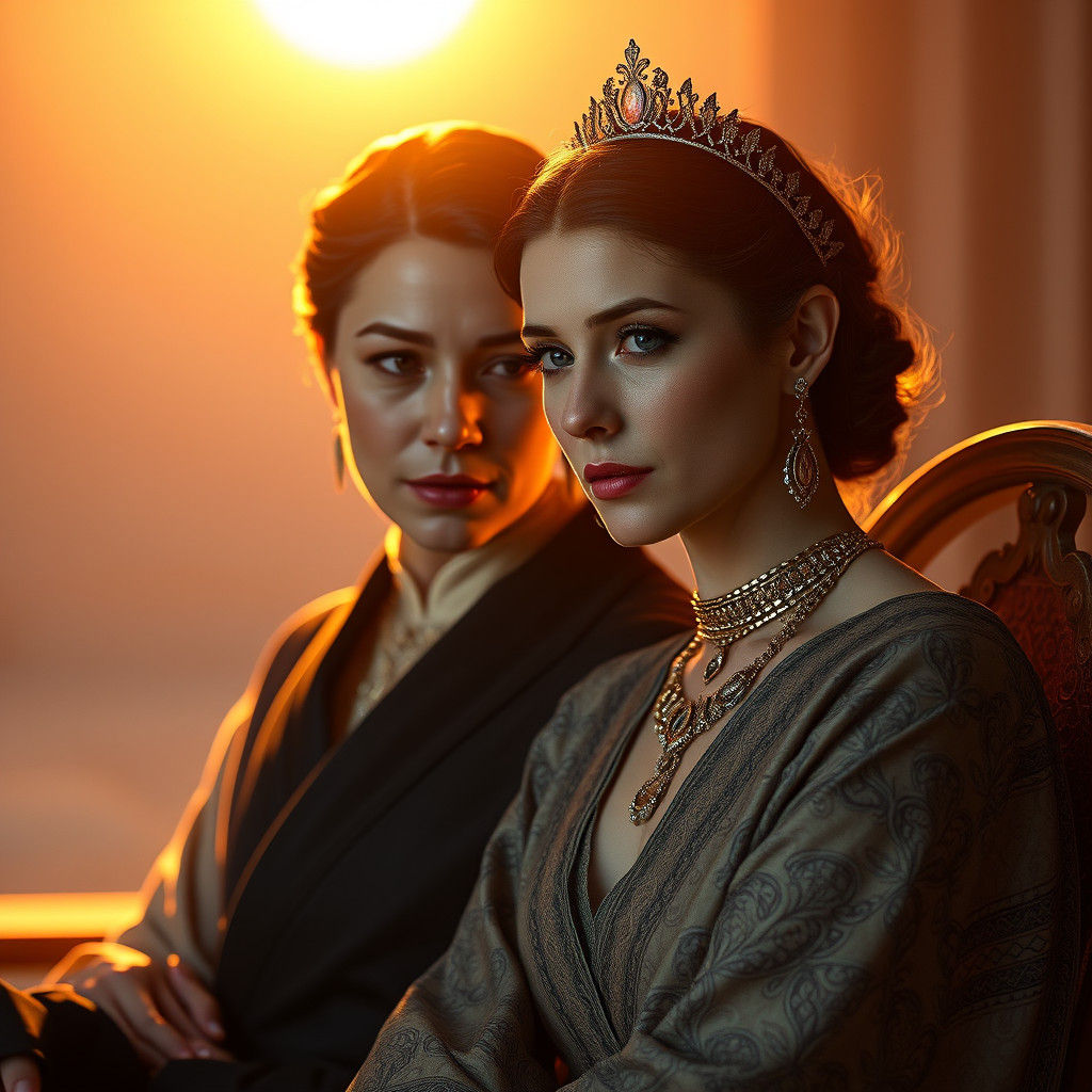 Regal Woman in Art Nouveau Style Portrait