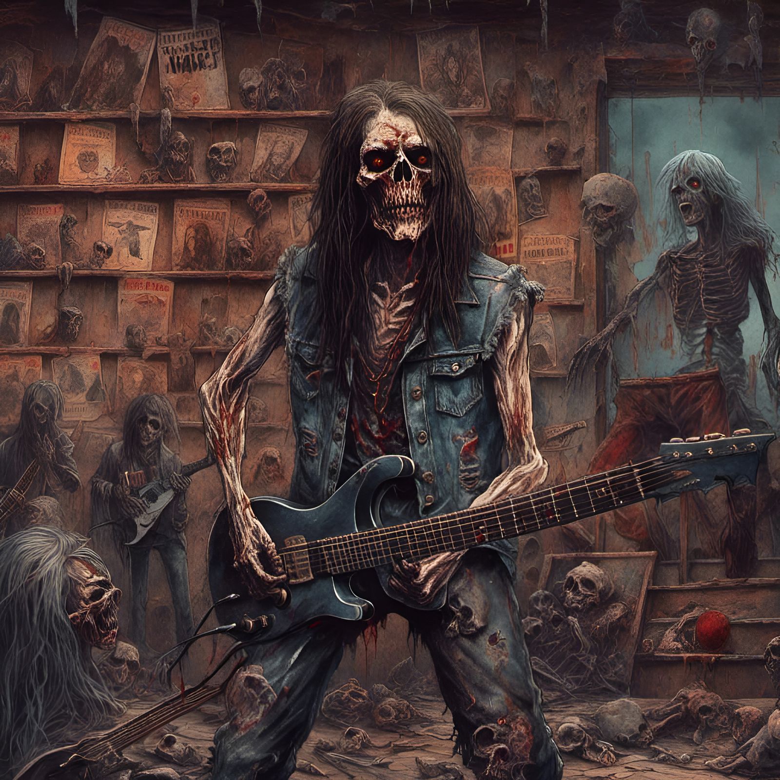 Rotted Rocker Zombies in Creepy Magazine Style