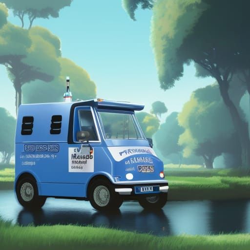 1980s UK Milkman in Ghibli Anime Style