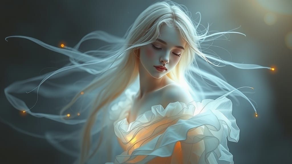 Luminescent Ethereal Being in Dreamy Digital Art